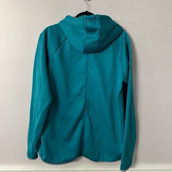 Under Armour Womens ColdGear Long Sleeve Teal & Gray Hoodie Sweatshirt Sz L GUC - Picture 9 of 9